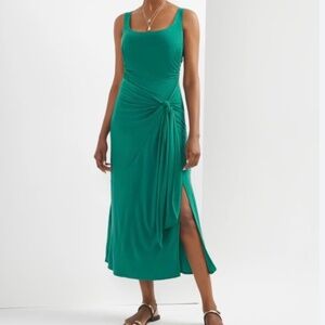 WHBM teal green sarong midi dress sz. 6